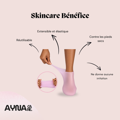 Chaussettes hydratantes en silicone pour les pieds secs et craquelés